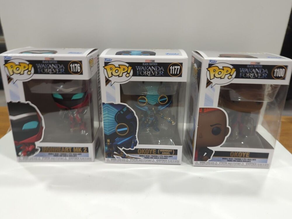 Funko Pop Marvel Wakanda Forever Set of 3 - Okoye, Midnight Angel, Ironheart MK2